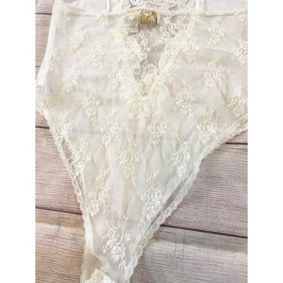 Vintage Victoria Secret GOLD LABEL White Satin And Lace Bridal Teddy - Medium - Picture 9 of 11